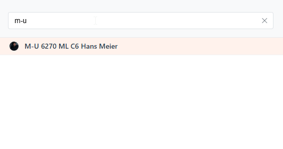 Suchtreffer wird markiert