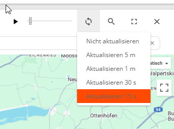Kartenaktualisierung einstellen