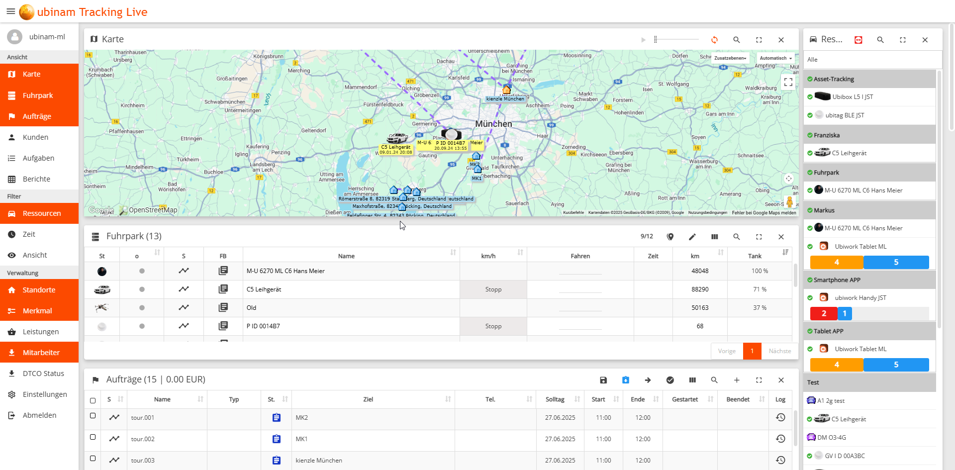 Plattform Tracking Live